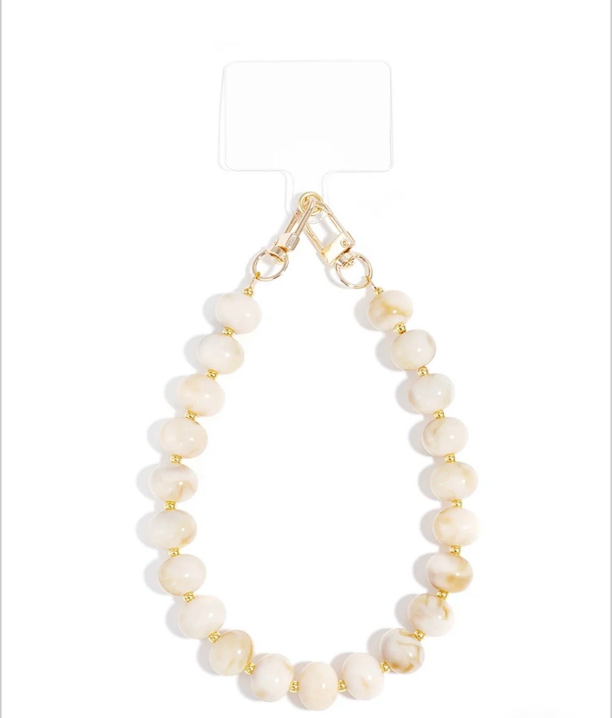 Telefoonkoord balletjes off white