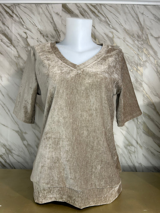 T shit velours taupe