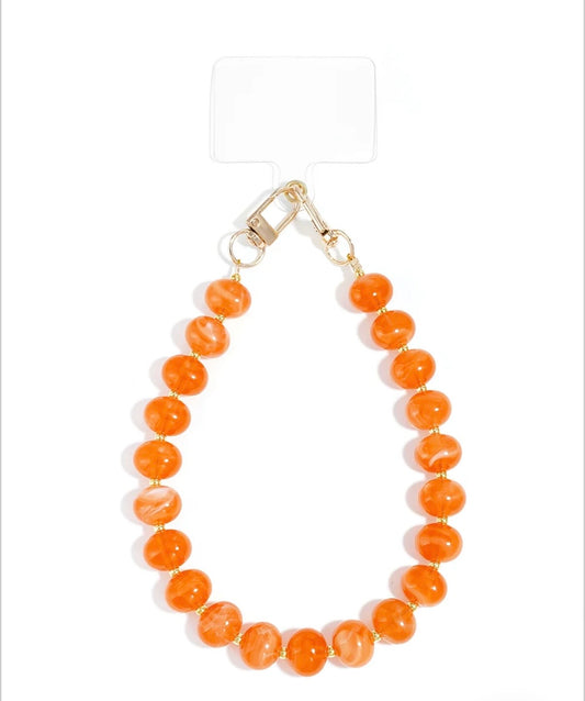 Telefoonkoord balletje orange