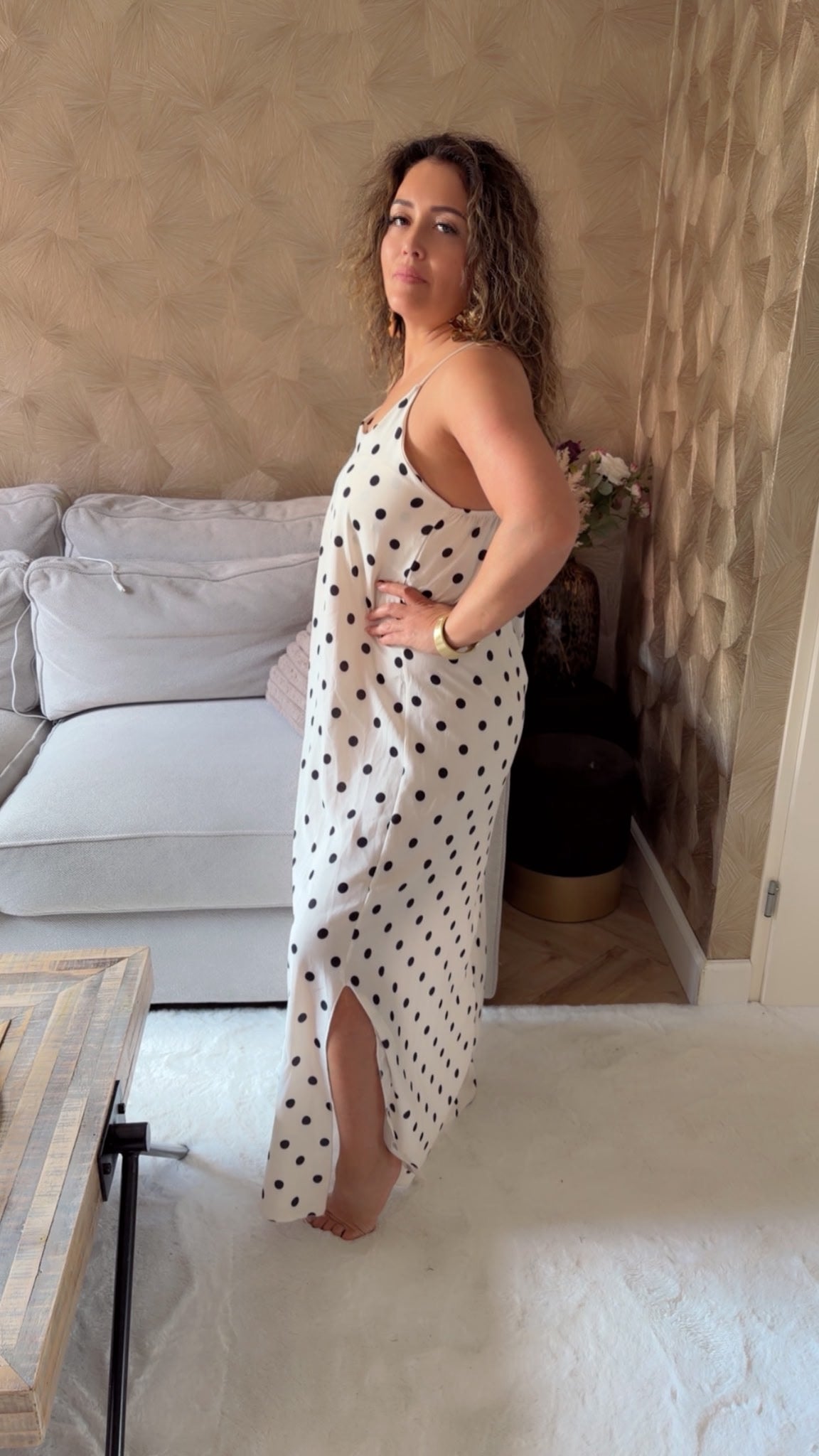 Polkadot Jurk white