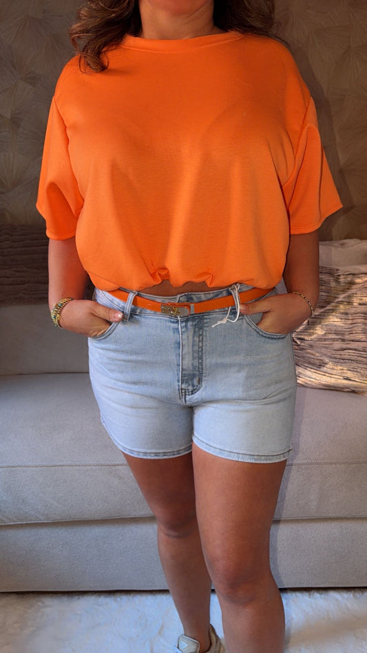 Leren riem oranje
