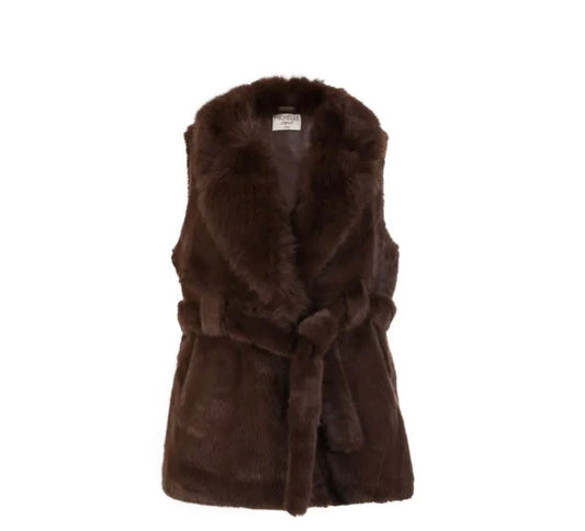 Fluffy gilet Brown