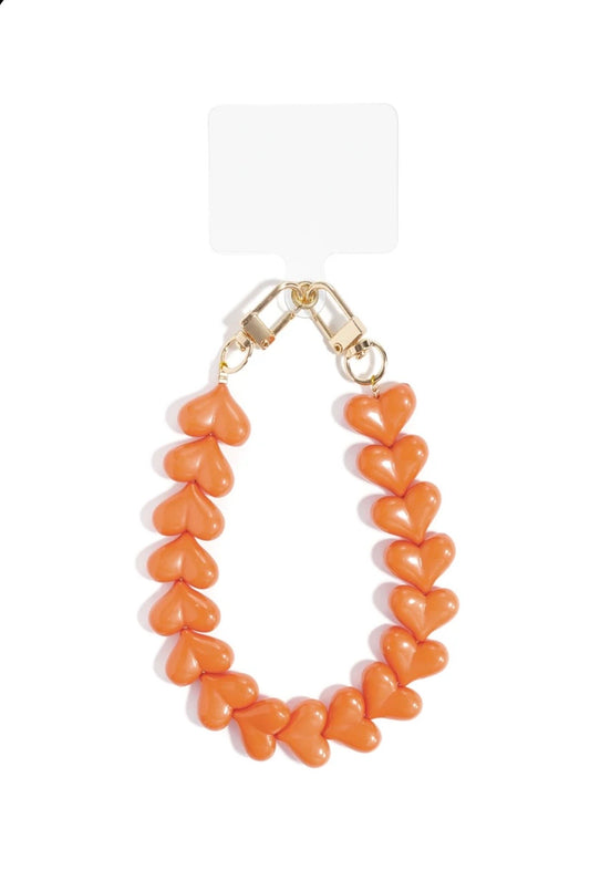 Telefoonkoord hart bright orange
