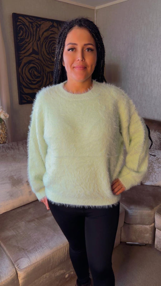Fluffy trui yellow