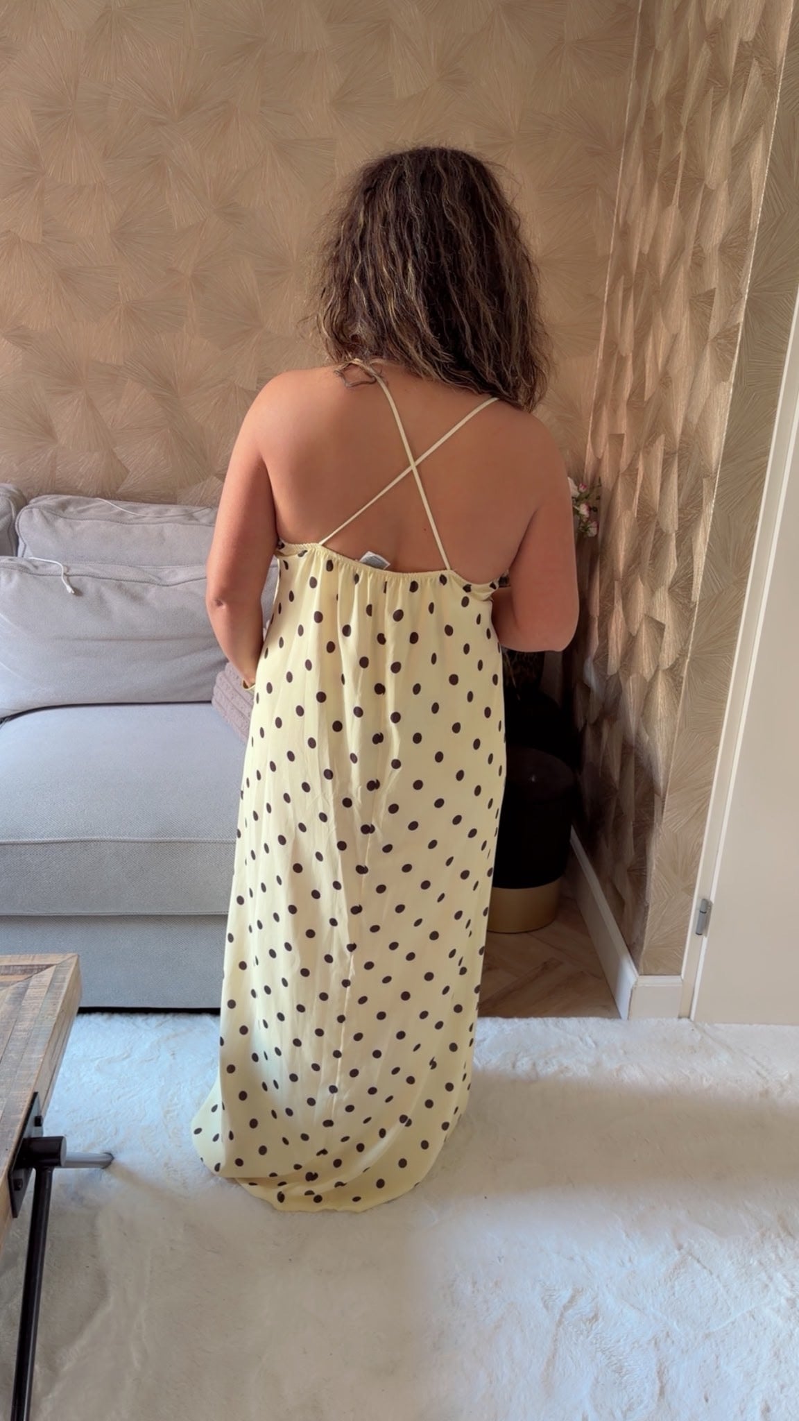 Polkadot jurk yellow