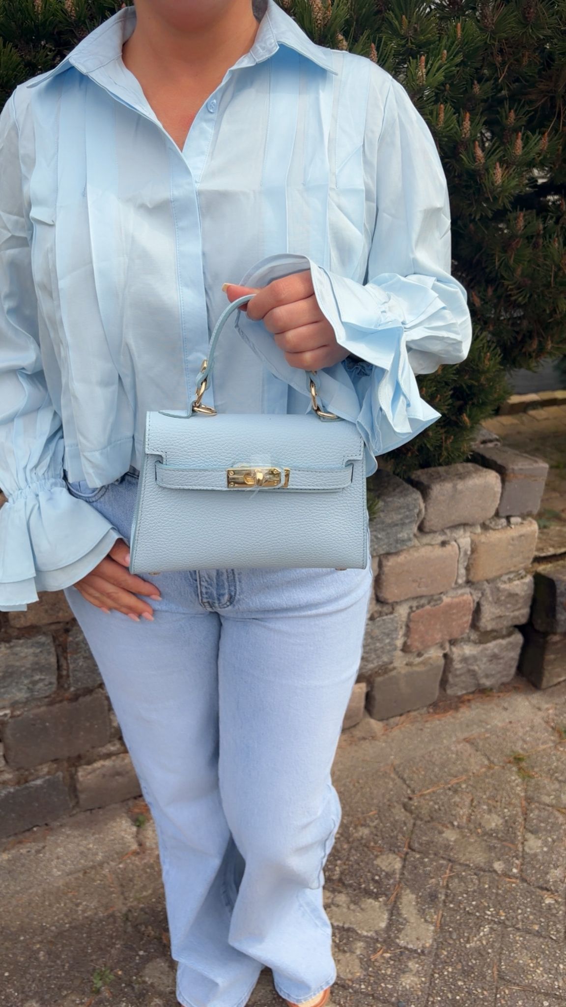 Leren tas Foxy blue