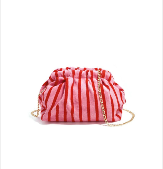 Crossbody badstof pink