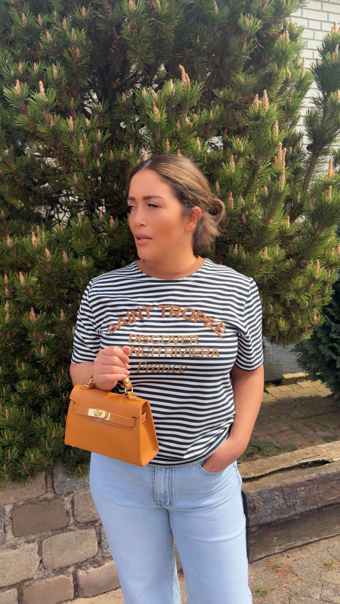 T-shirt Saint Tropee blue/camel