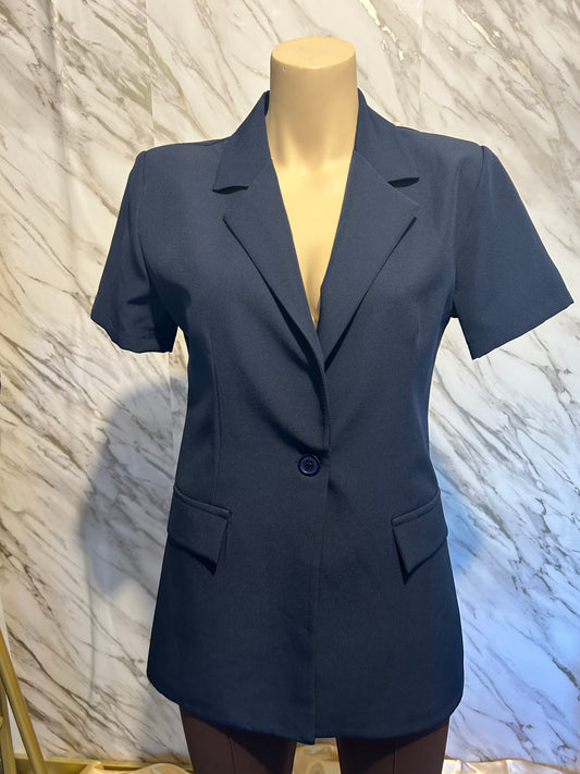 Blazer korte mouw blauw