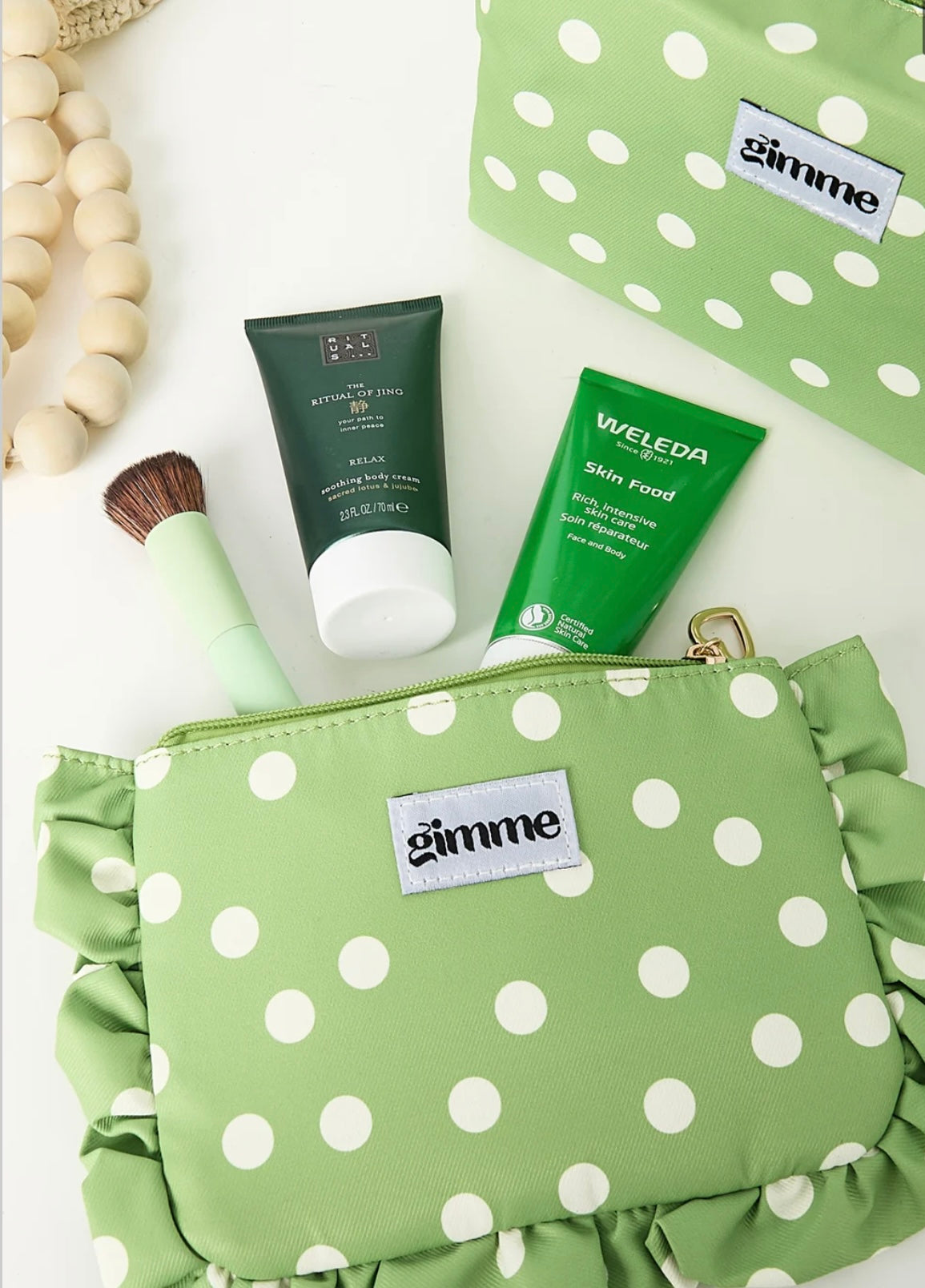 Gimme ruffle toilet/Make up tas groen