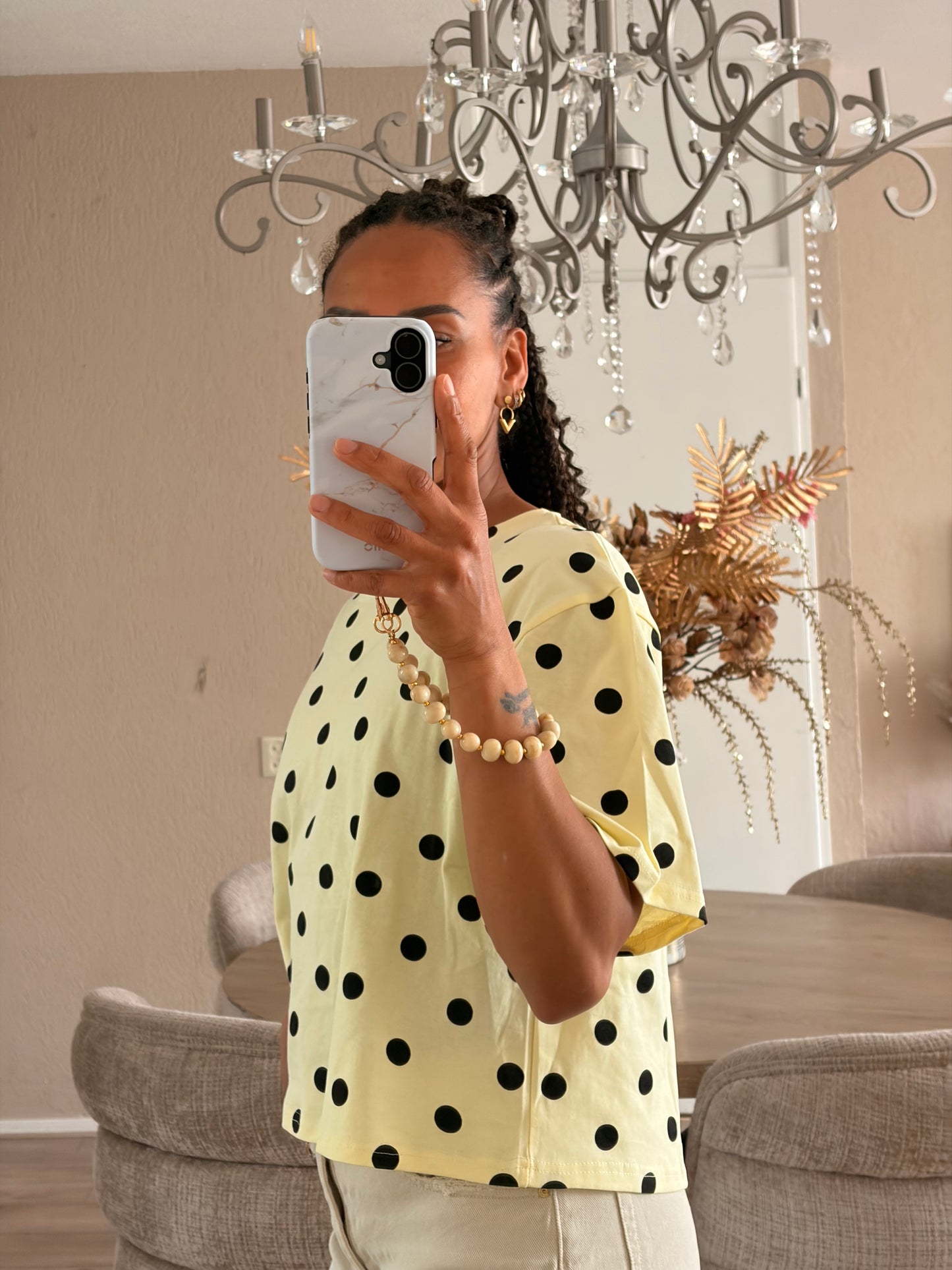 Dotted t-shirt yellow