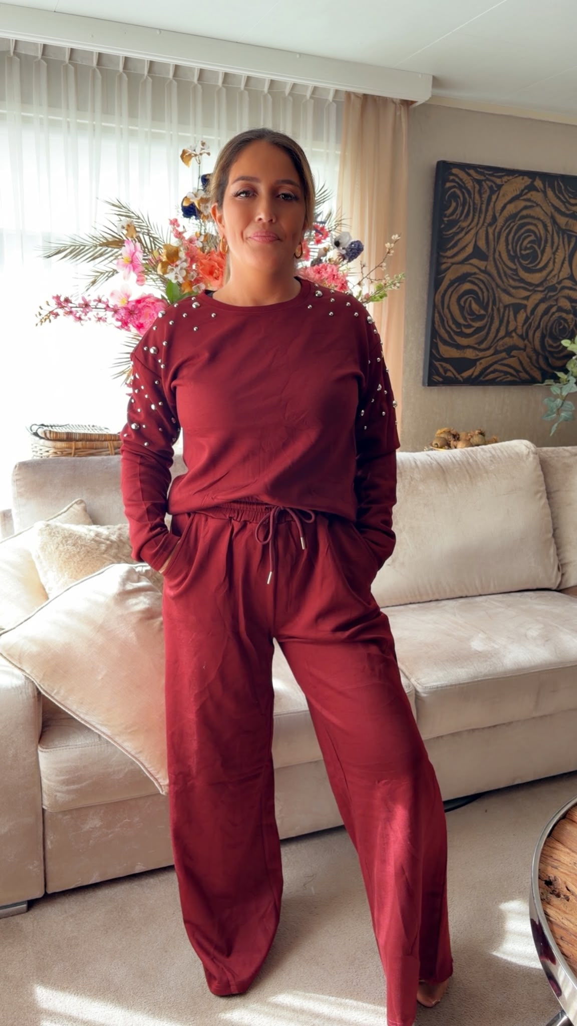 Kaity comfy pak bordeaux rood