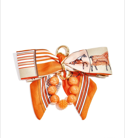 Tas/sleutelhanger bedel orange