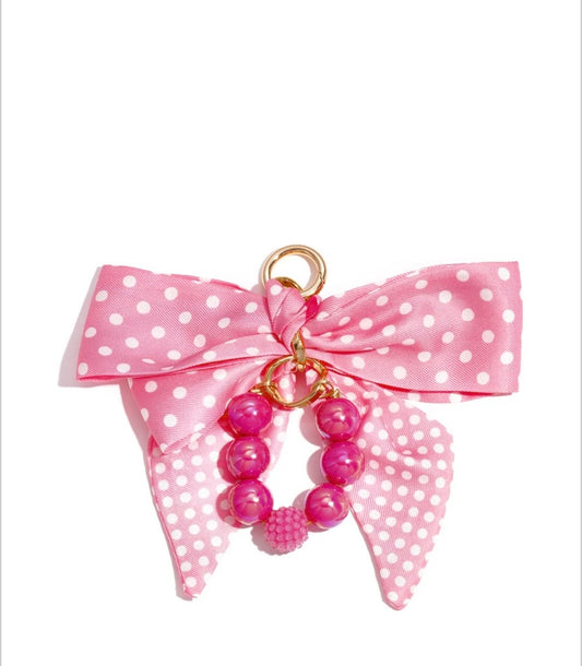 Tas/sleutelhanger bedel pink